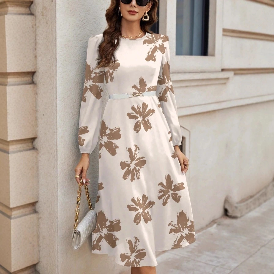 New Womens Retro Soft-style Printed Dress