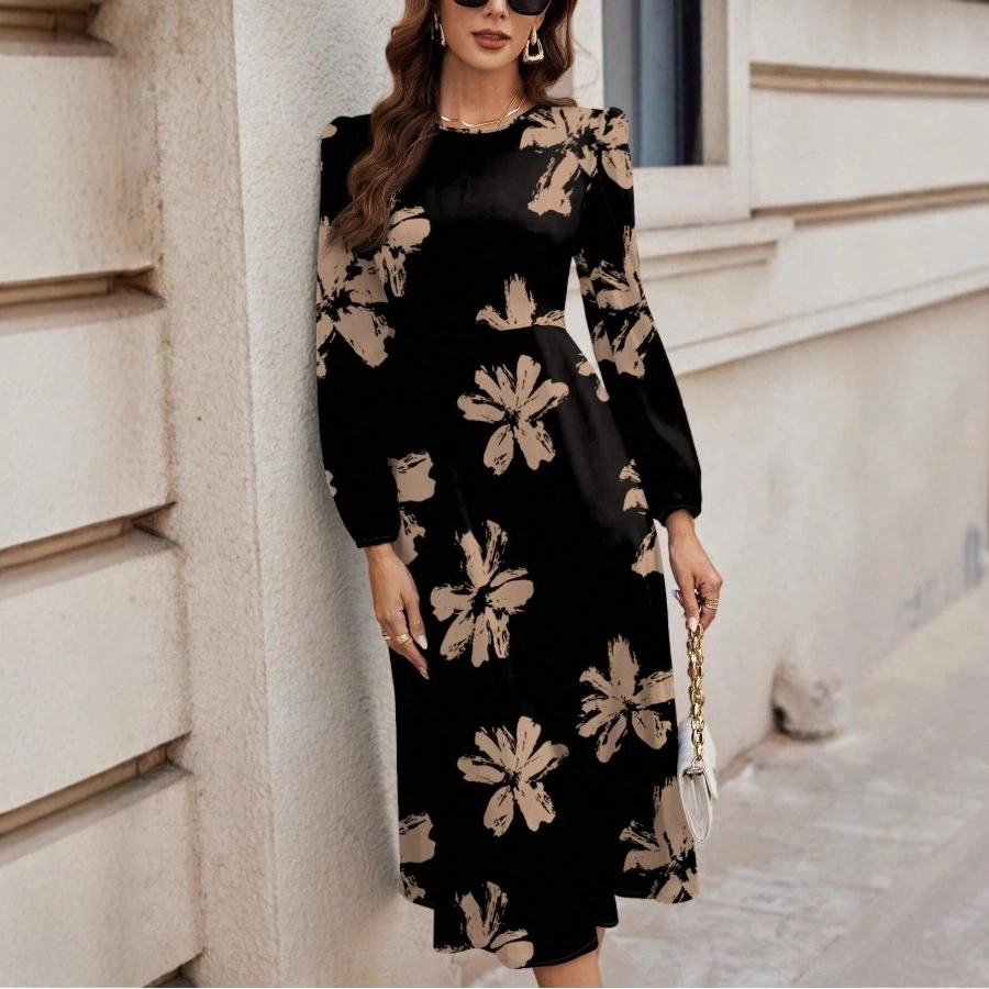 New Womens Retro Soft-style Printed Dress