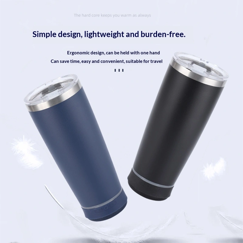 Bluetooth Speaker Double-Walled Vacuum-Insulated 20oz Car Mug For Keeping Drinks Hot Or Cold