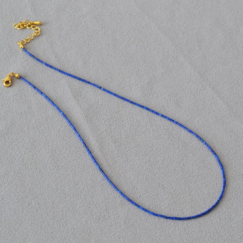 French-style Minimalist Retro Lapis Lazuli Turquoise Clavicle Necklace For Women