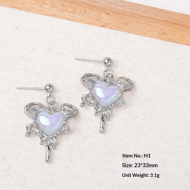 Sweet And Cool Style Earrings Heart Earrings