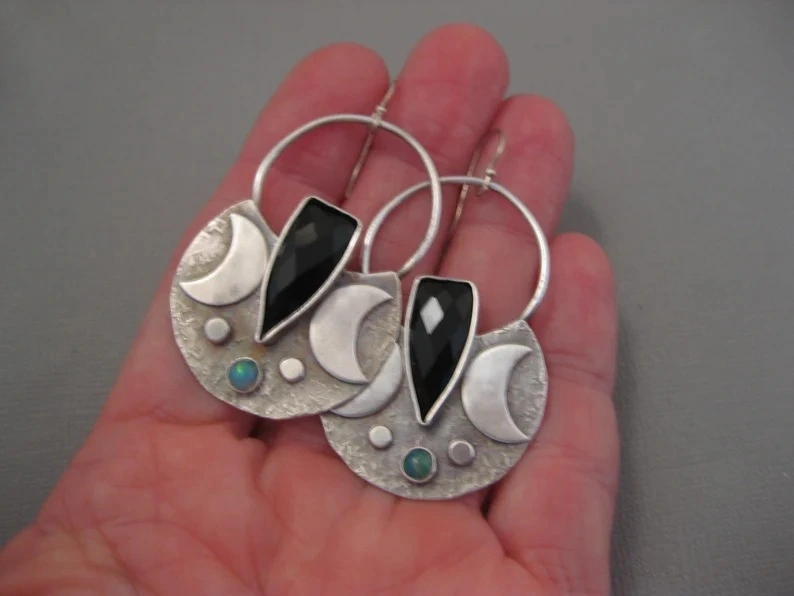 Retro Moon Women's Statement Earrings