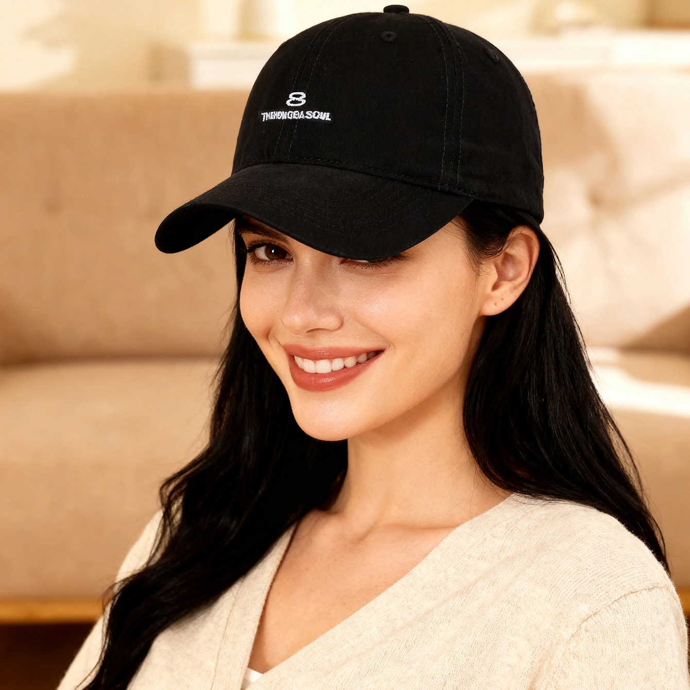 Solid-color Minimalist Letter Embroidery Number 8 Baseball Cap, Outdoor Travel, Mountain Climbing Sun Hat, Travel Photography, Fedora Hat