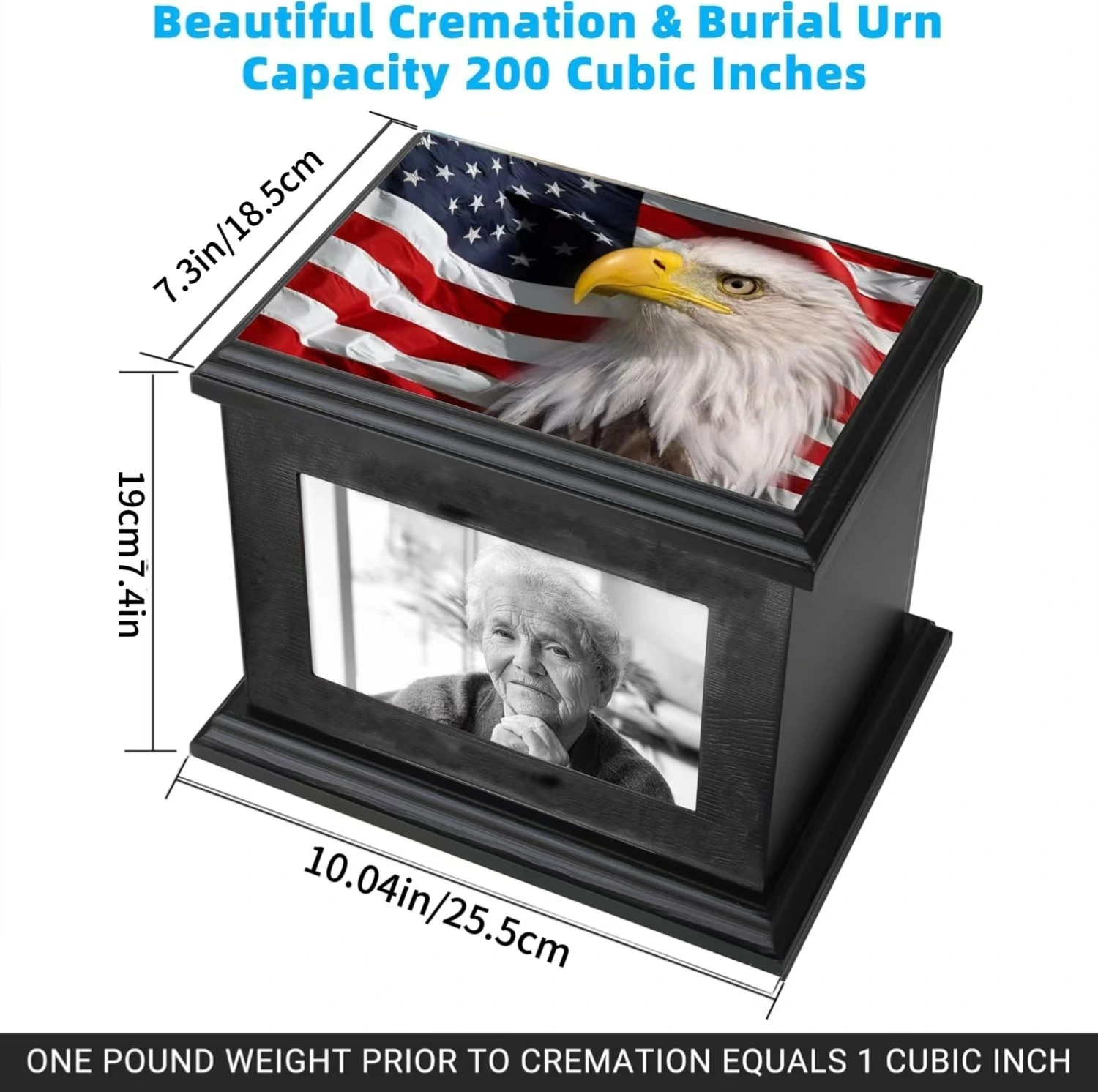 Wooden Cremation Urn With Photo Frame
