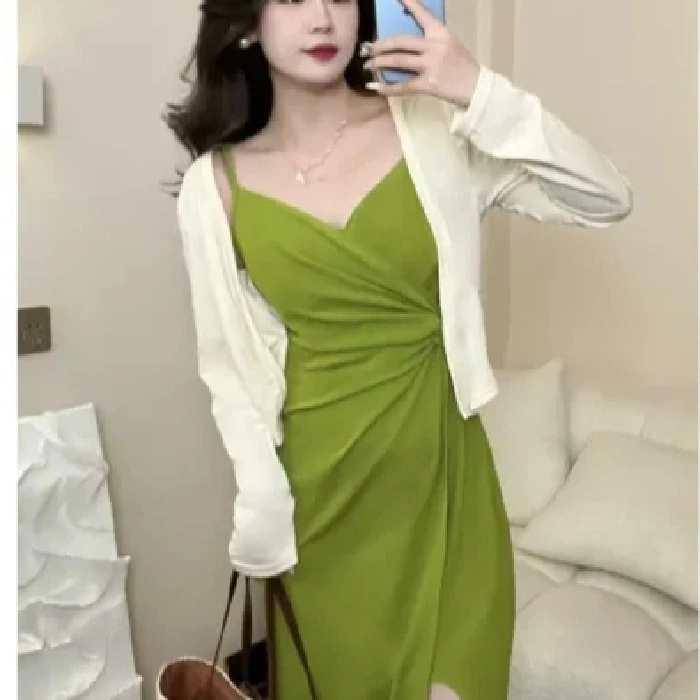 Plus-size Slip Dress Set Women's Summer