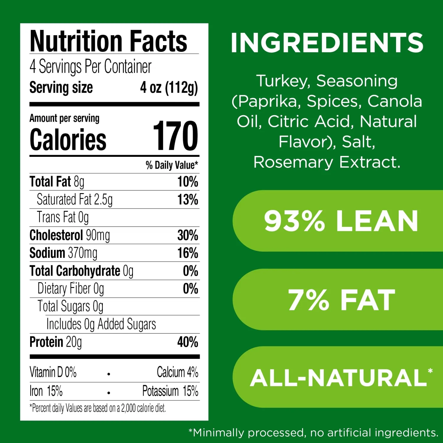 JENNIE-O Ground Turkey Meat, Lean 93%/7% Taco Seasoned Turkey, 1lb Pack