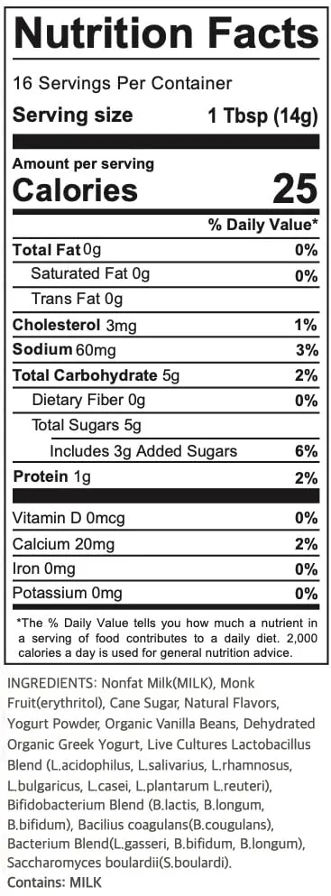 Pumjil Yogurt Smoothie Mix with 8 Billion Probiotic Live Cultures, 14 Strains Balanced in 4 Blends, Non-GMO, Gluten-Free Resealable 8oz Bag(16 Servings), 3 grams of added sugar (Vanilla)