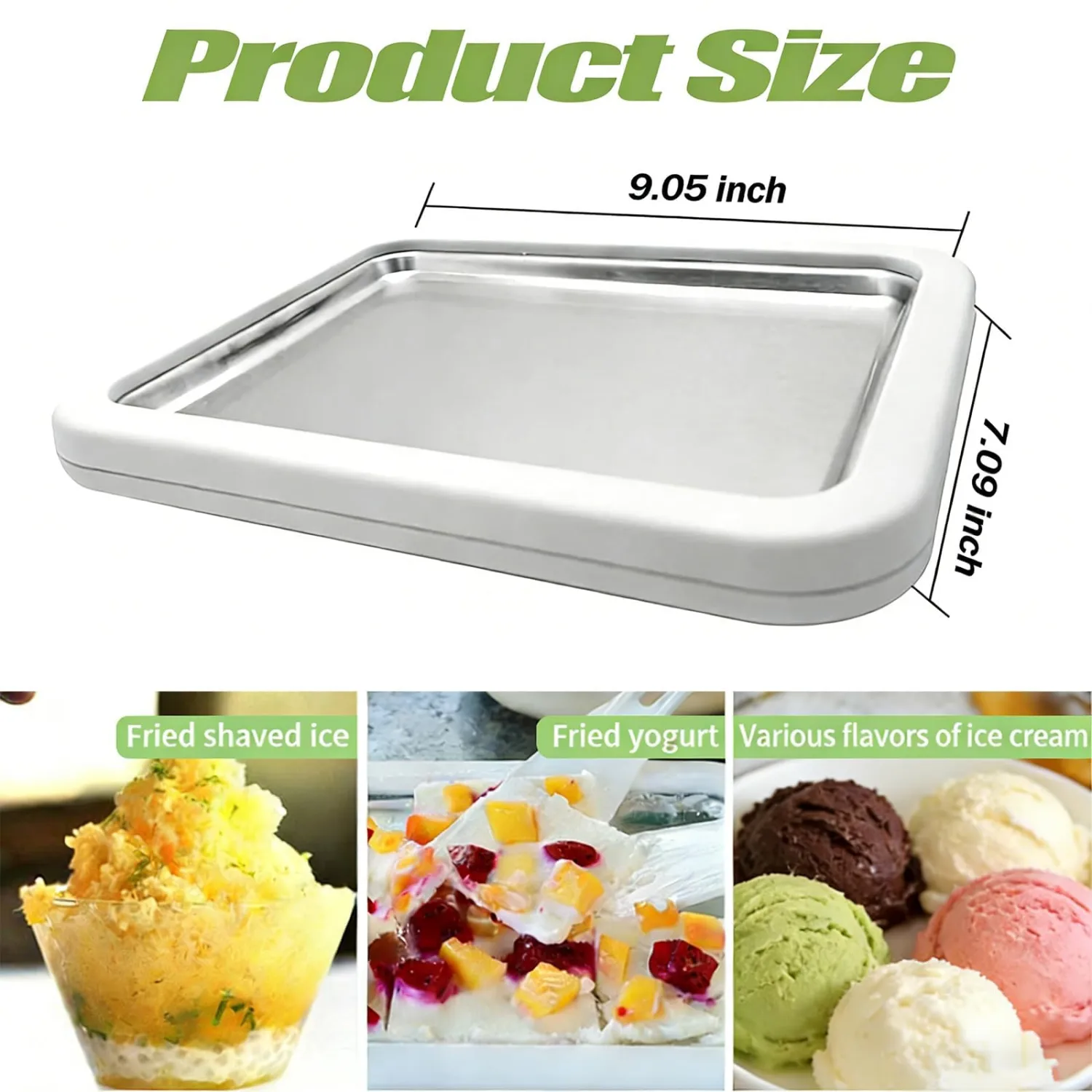 Rolled Ice Cream Maker, New Homemade Ice Cream Roller Maker, Instant Ice Cream Maker, DIY Fun Family Activity Rolled Ice Cream Tray for Yogurt, Sorbetand and Gelatod with 2 Scrapers(Pink)