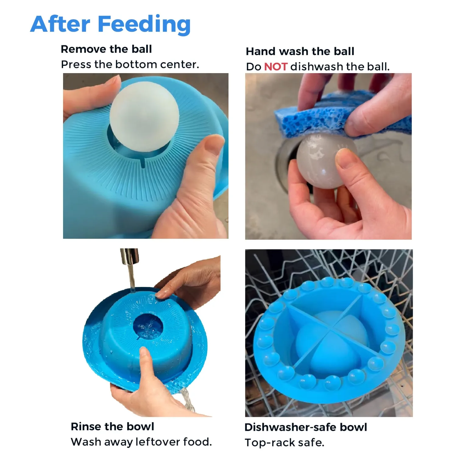 PEDAY Nonslip Dog Slow Feeder Lick Bowl with Ball, Enrichment Toy for Water, Yogurt & Jam
