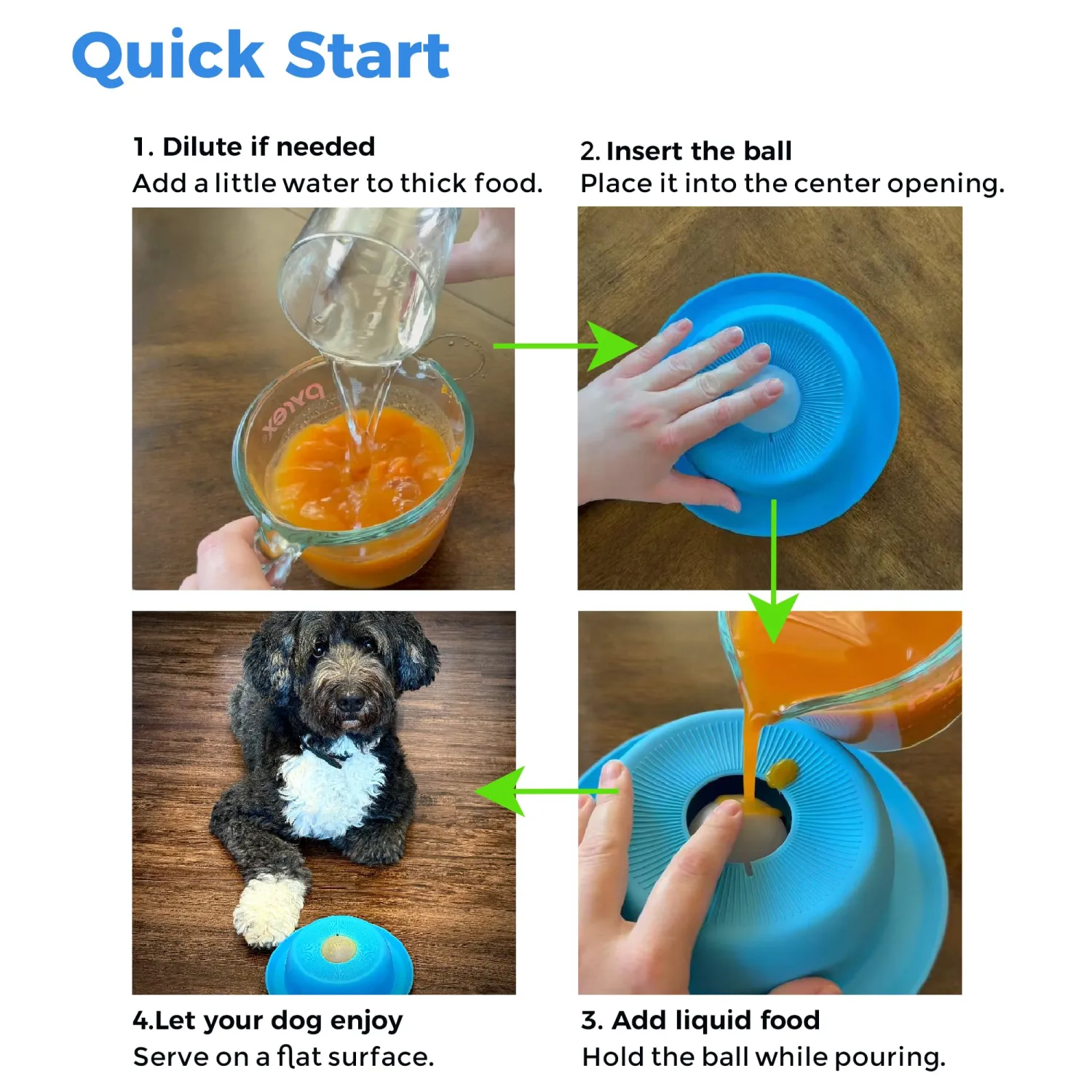 PEDAY Nonslip Dog Slow Feeder Lick Bowl with Ball, Enrichment Toy for Water, Yogurt & Jam