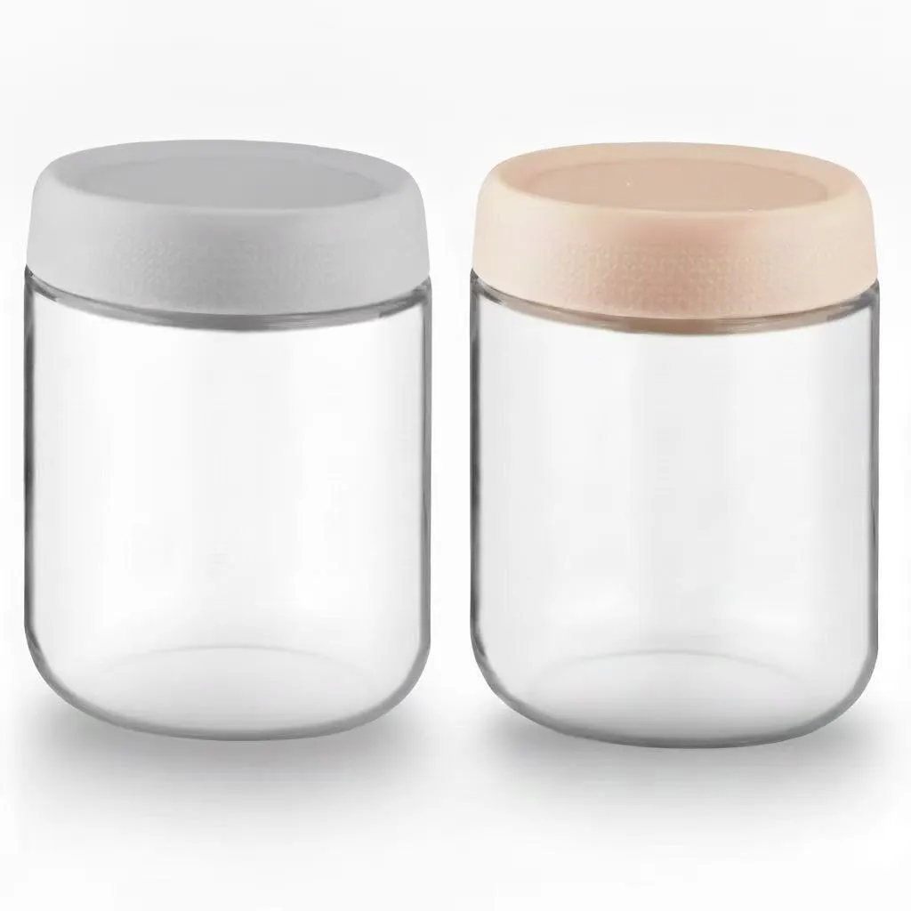 2 Pack Glass Overnight Oats Containers with Lids,Stackable Wide Mouth Mason Glass Jars with Airtight Seal Lids,Food Storage Jars for Meal Prep,Yogurt Parfaits,Meal Prep,Pudding,Spices (16 Oz)
