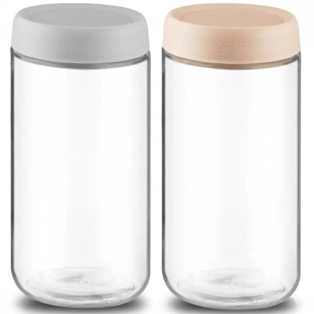 2 Pack Glass Overnight Oats Containers with Lids,Stackable Wide Mouth Mason Glass Jars with Airtight Seal Lids,Food Storage Jars for Meal Prep,Yogurt Parfaits,Meal Prep,Pudding,Spices (25 Oz)
