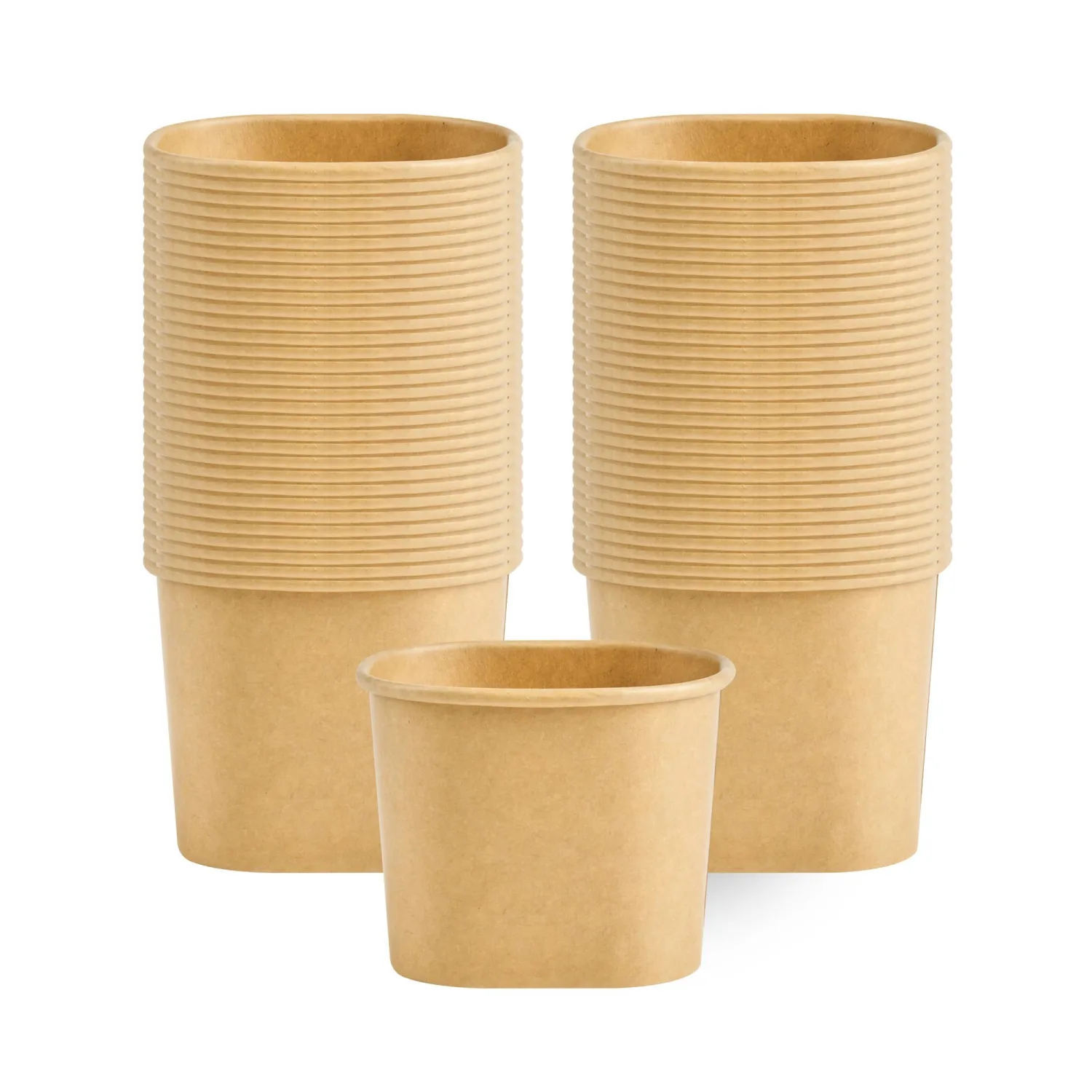 Coppetta 5 Ounce Dessert Cups, 50 Greaseproof Ice Cream Cups - Lids Sold Separately, For Hot And Cold Foods, Kraft Paper Yogurt Bowls, Disposable,For Sundaes, Mousse Or Puddings - Restaurantware