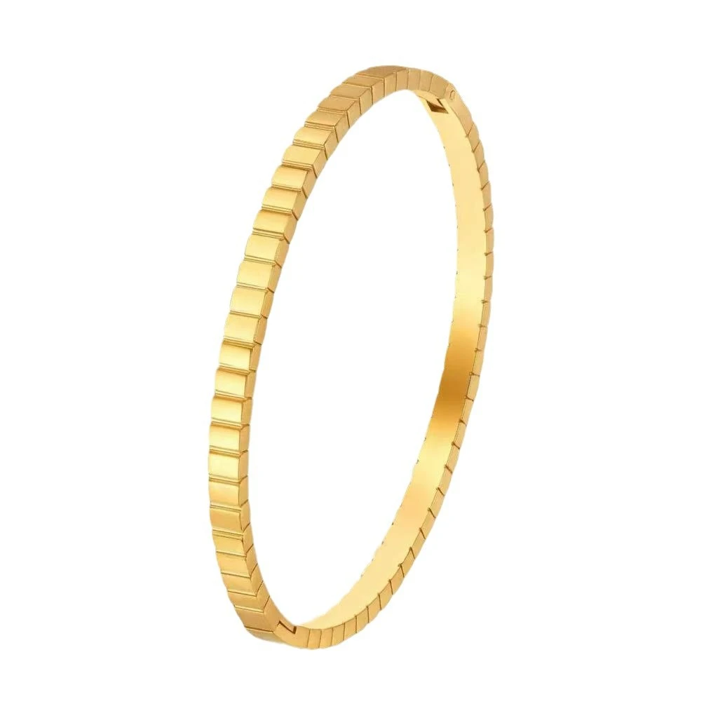 Niche-design Striped Small-square Titanium Steel Bracelet For Women