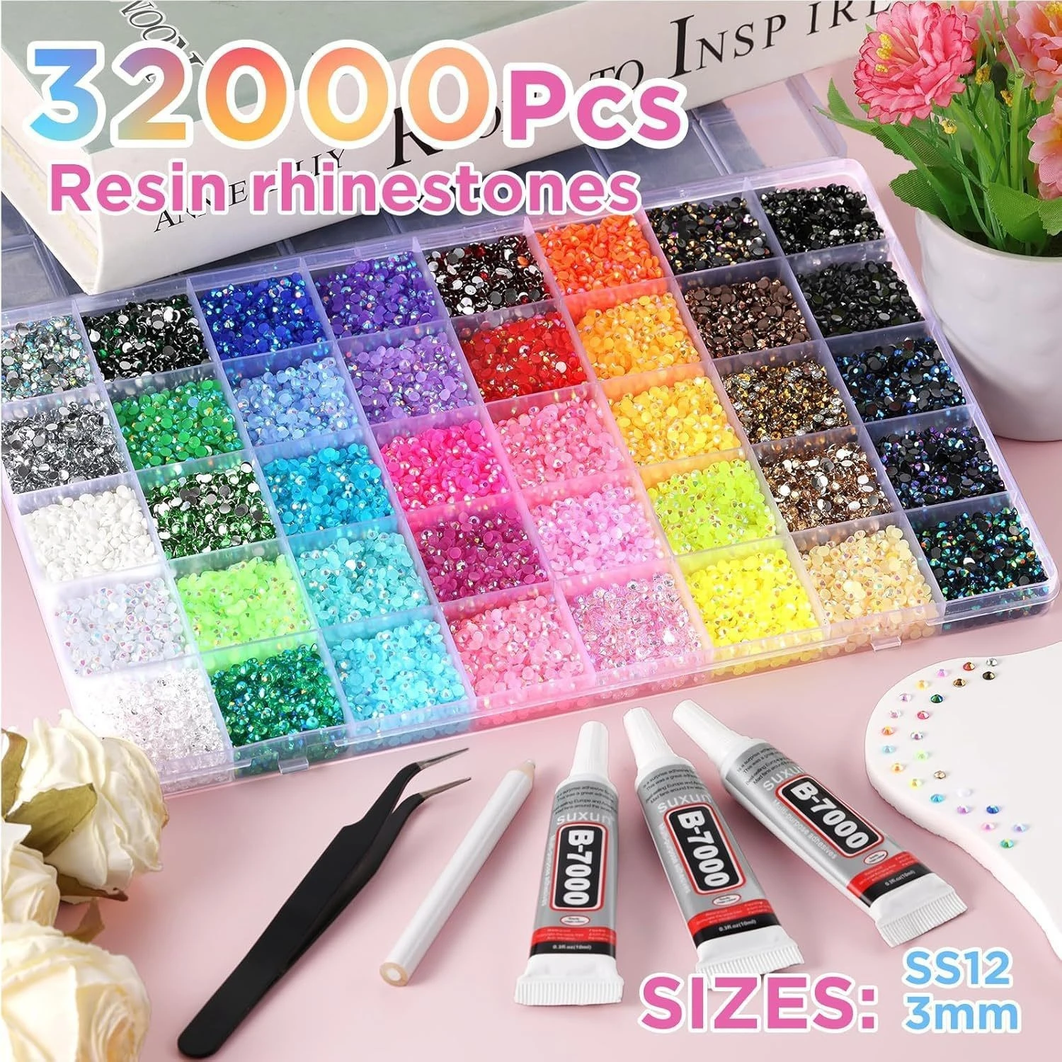 3mm Mixed Color AB Resin Flatback Rhinestones Jelly Rhinestones