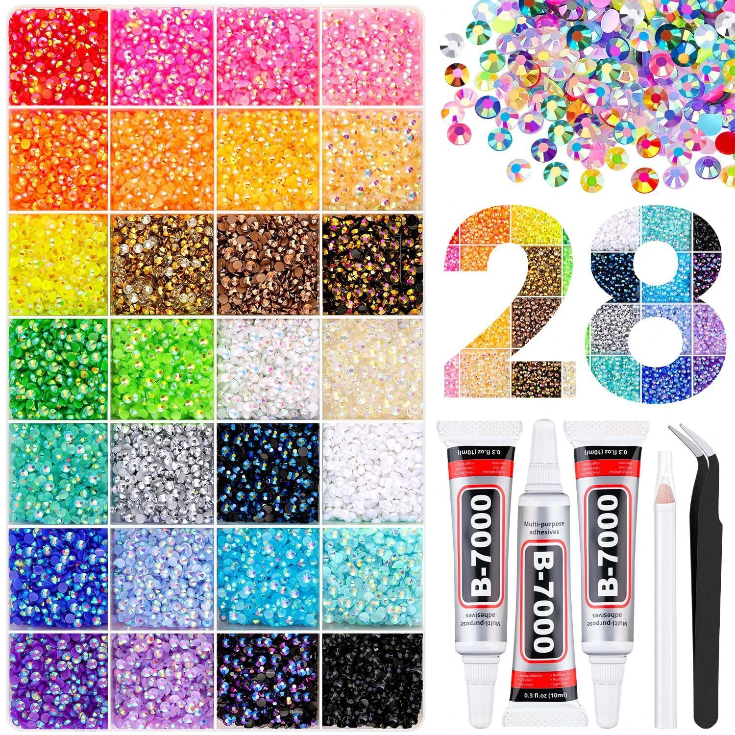 3mm Mixed Color AB Resin Flatback Rhinestones Jelly Rhinestones