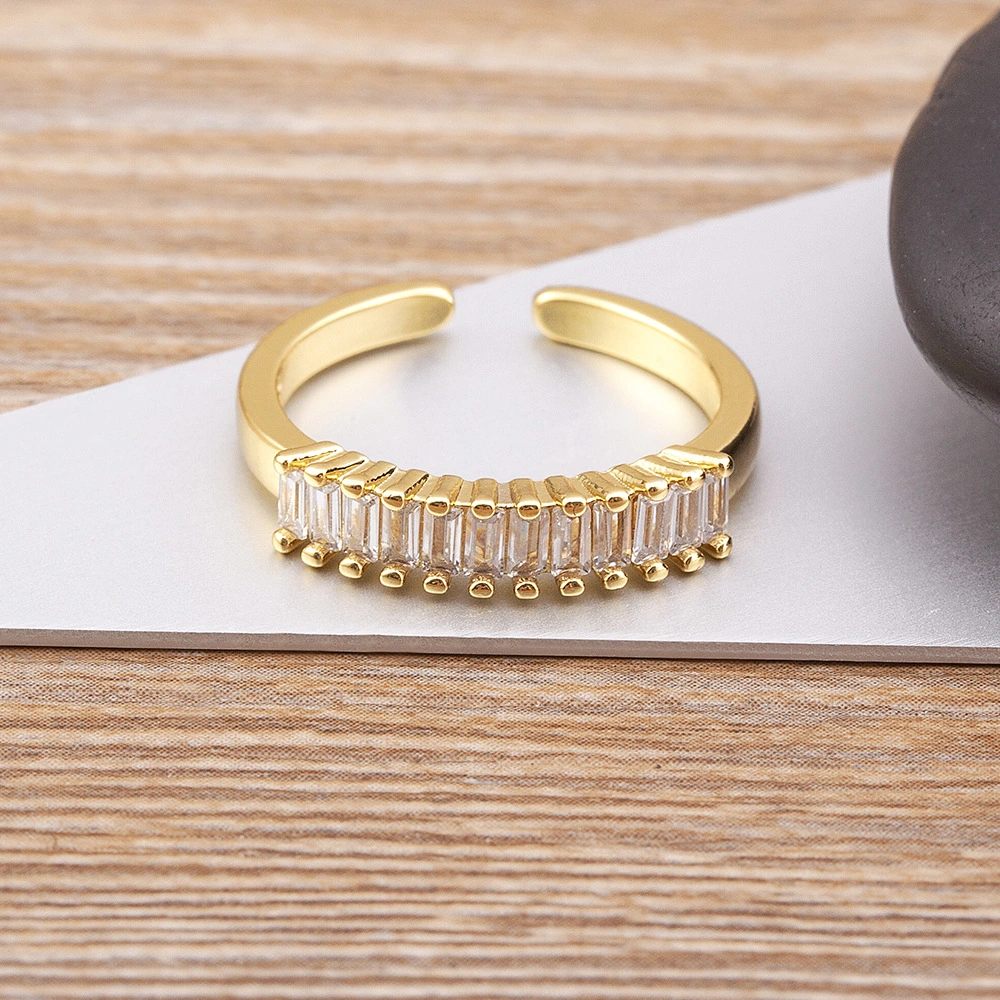 Zircon Geometric Open Ring For Women