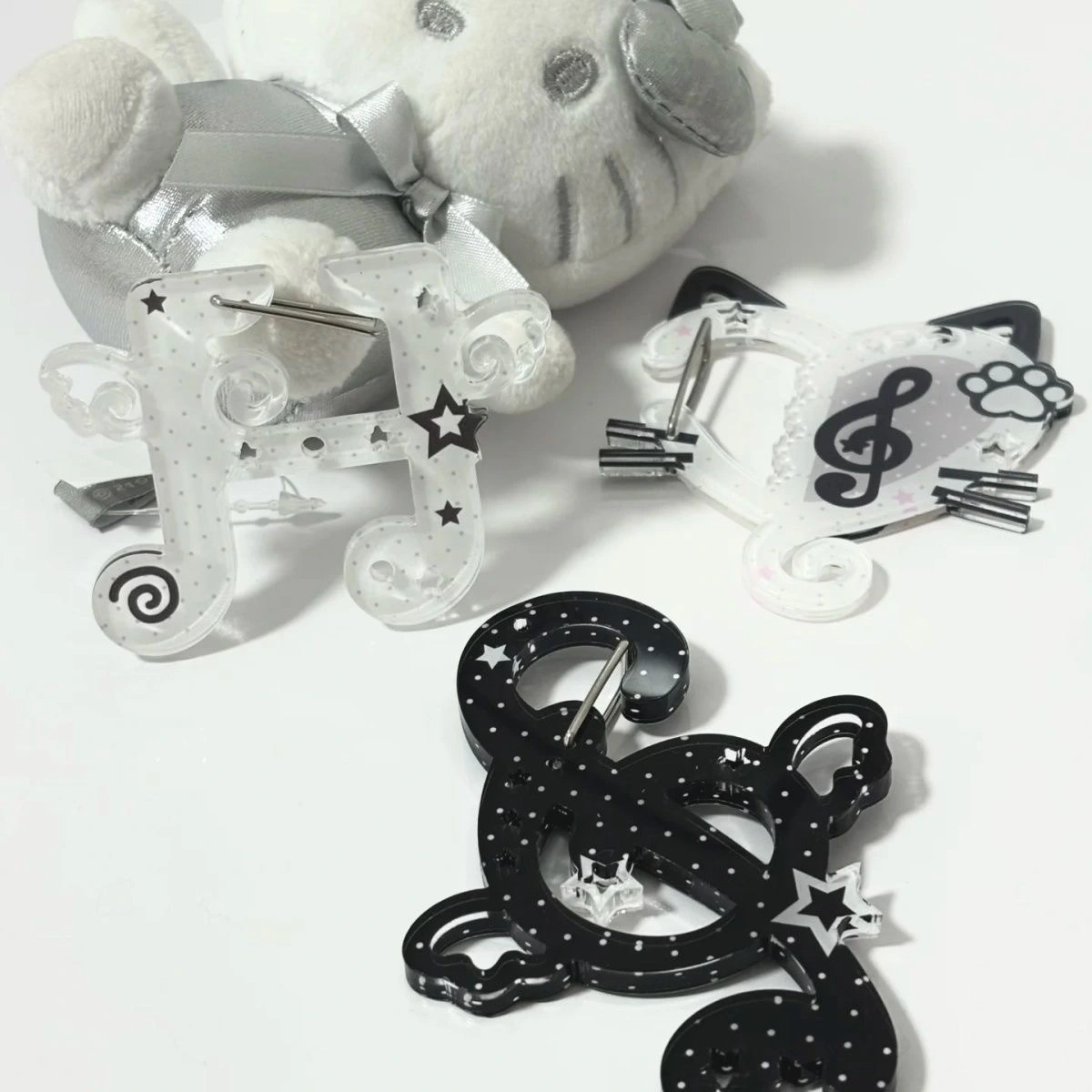 Music Note Carabiner Cute Cat Ears Bag Charm