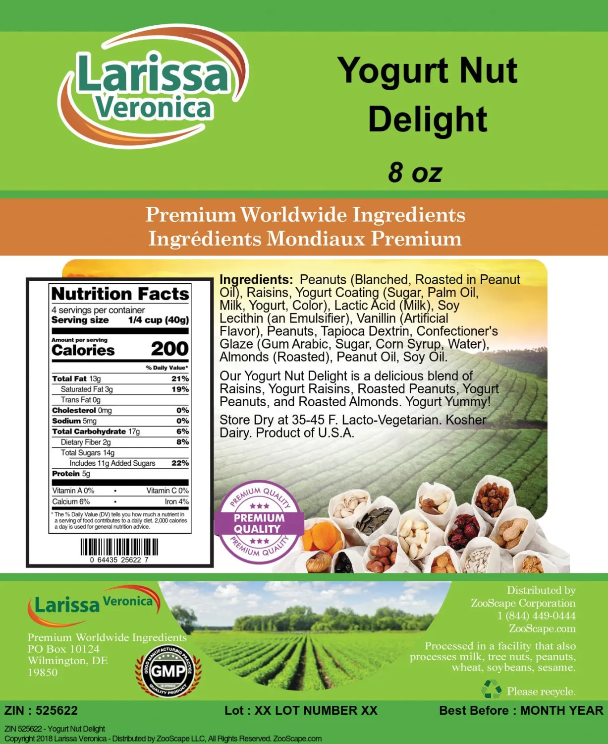 Yogurt Nut Delight (8 oz, ZIN: 525622)
