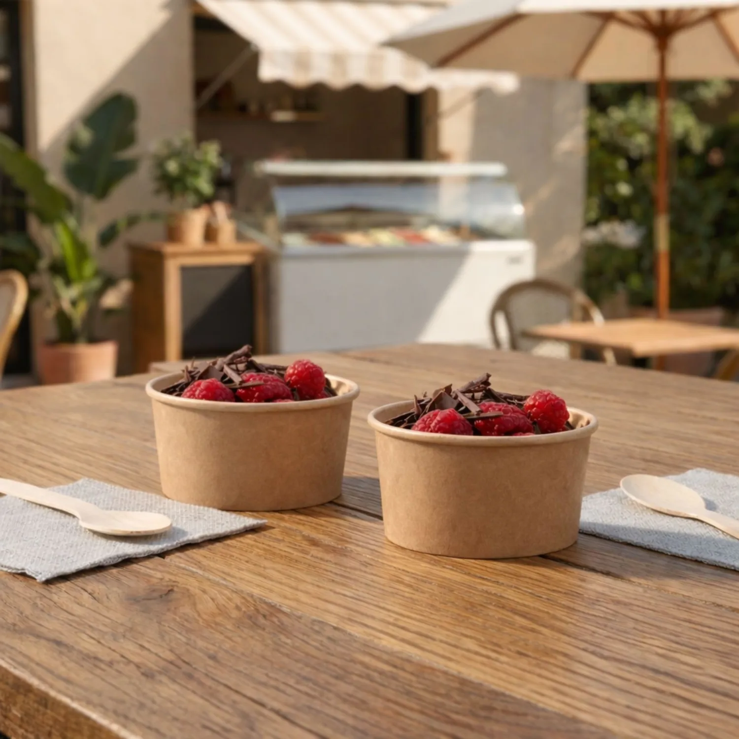 Coppetta 3-Ounce Dessert Cups, 50 Disposable Ice Cream Cups - Lids Sold Separately, Heavy-Duty, Kraft Paper Frozen Yogurt Bowls, For Hot And Cold Foods, Perfect For Gelato Or Mousse - Restaurantware