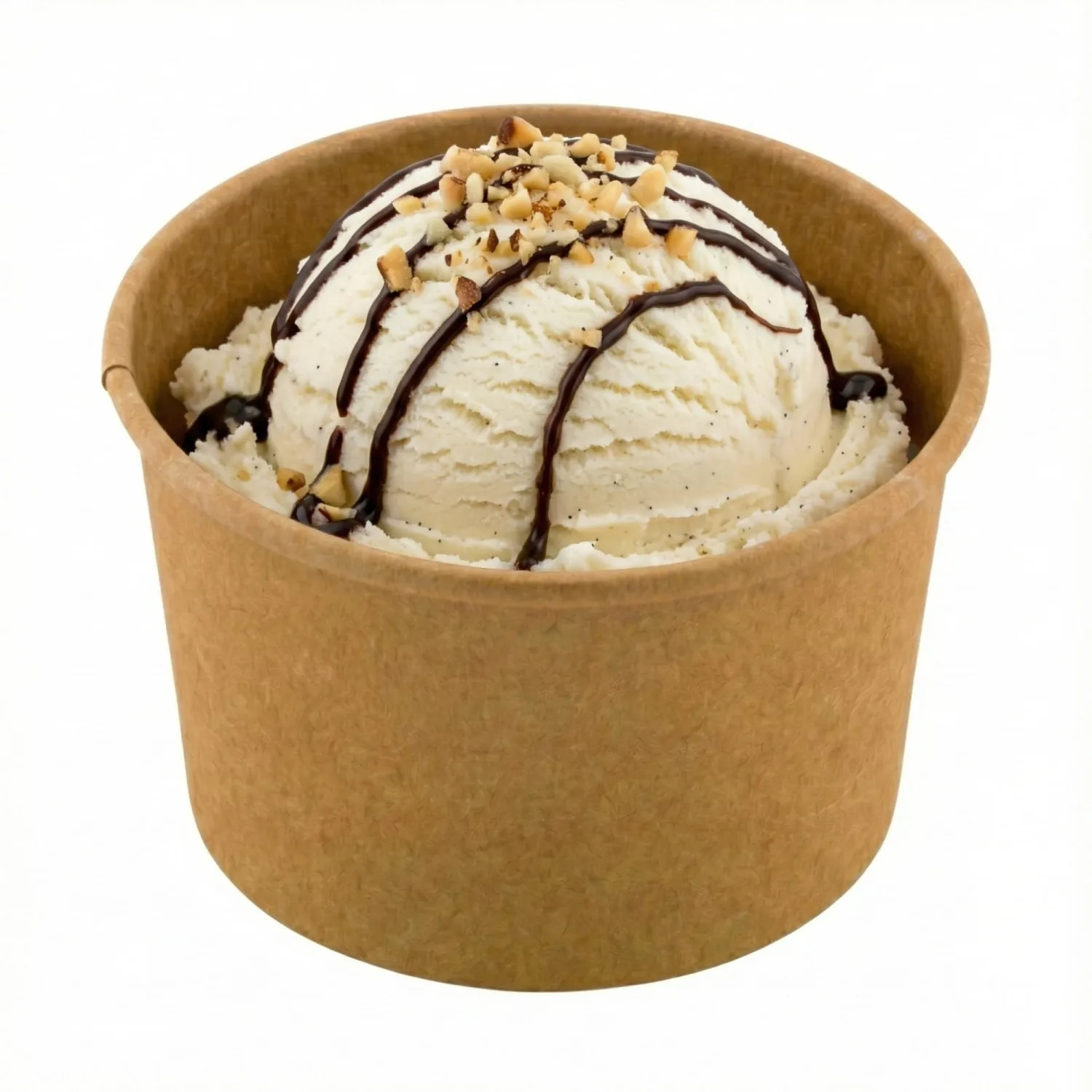 Coppetta 3-Ounce Dessert Cups, 50 Disposable Ice Cream Cups - Lids Sold Separately, Heavy-Duty, Kraft Paper Frozen Yogurt Bowls, For Hot And Cold Foods, Perfect For Gelato Or Mousse - Restaurantware