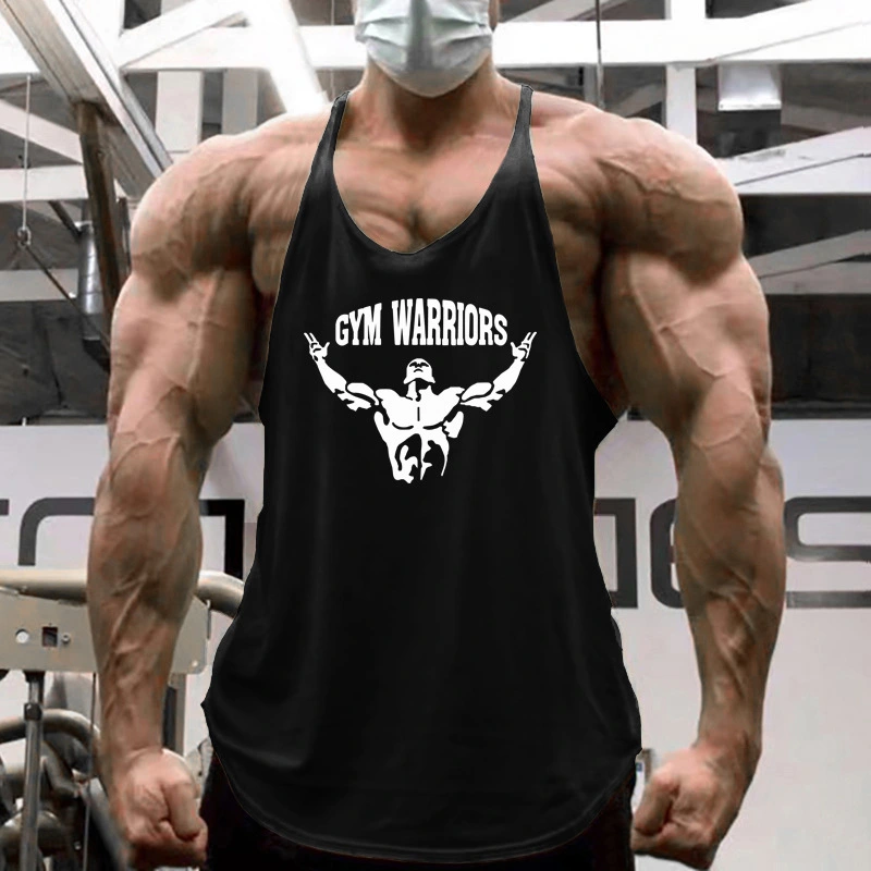 Muscle Man Fitness Training Outfit Pure Cotton Tank Top With Thin Shoulder Straps