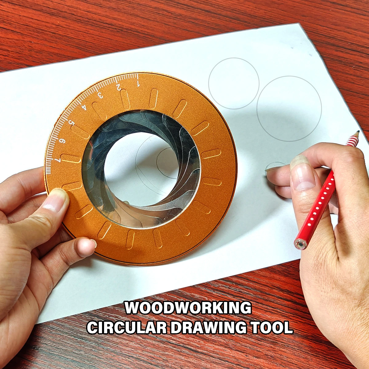 Metal Rotary Compass Transfer Printing Ruler Mask