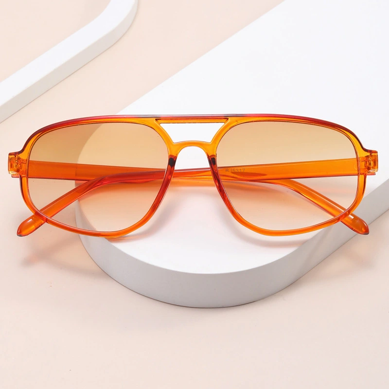 New Dual-bridge Oval Sunglasses With A Concave Design