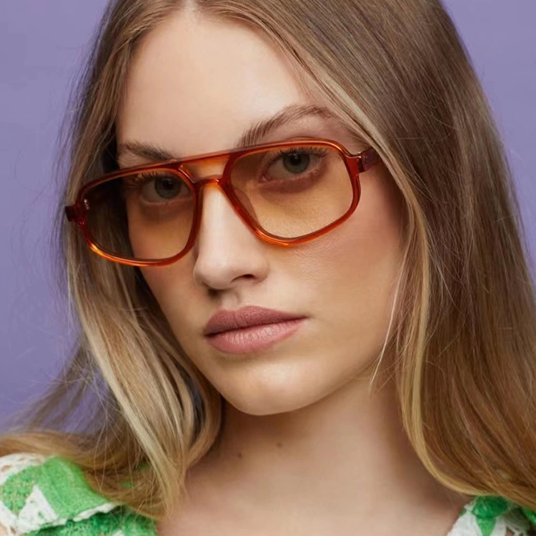 New Dual-bridge Oval Sunglasses With A Concave Design