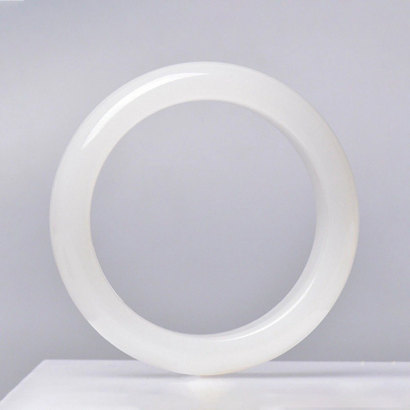Natural Xinjiang Mutton-fat Grade White Jade Bracelet, Hetian