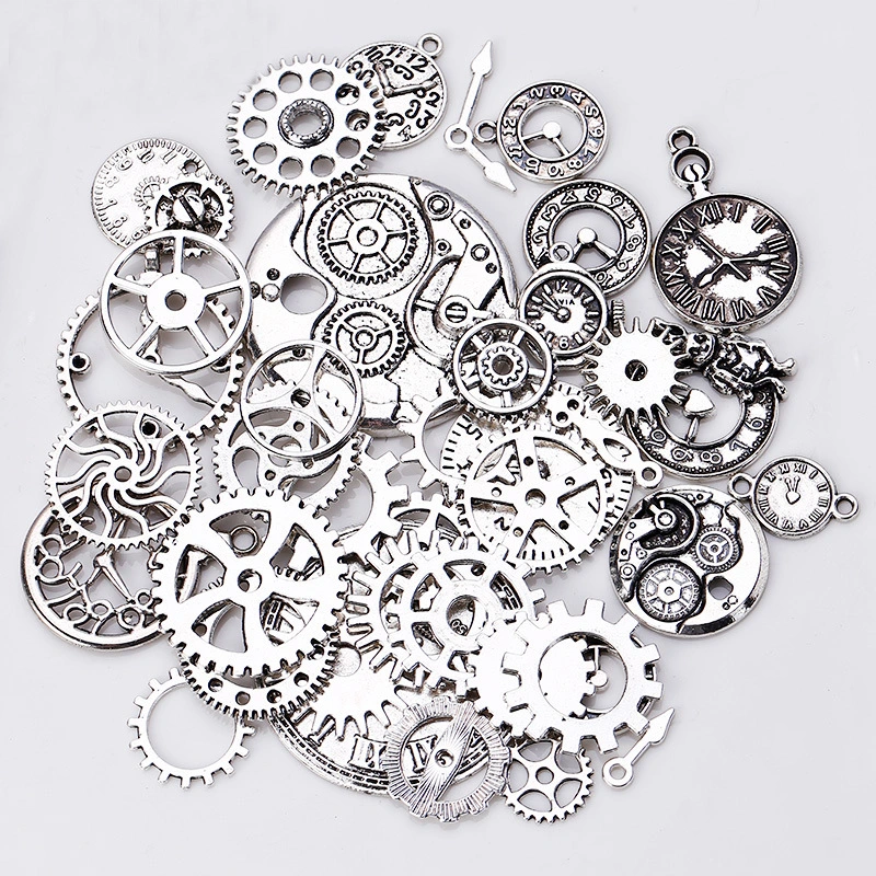Retro Plated Metal Mixed-Style Punk Gear Clock Jewelry Accessories