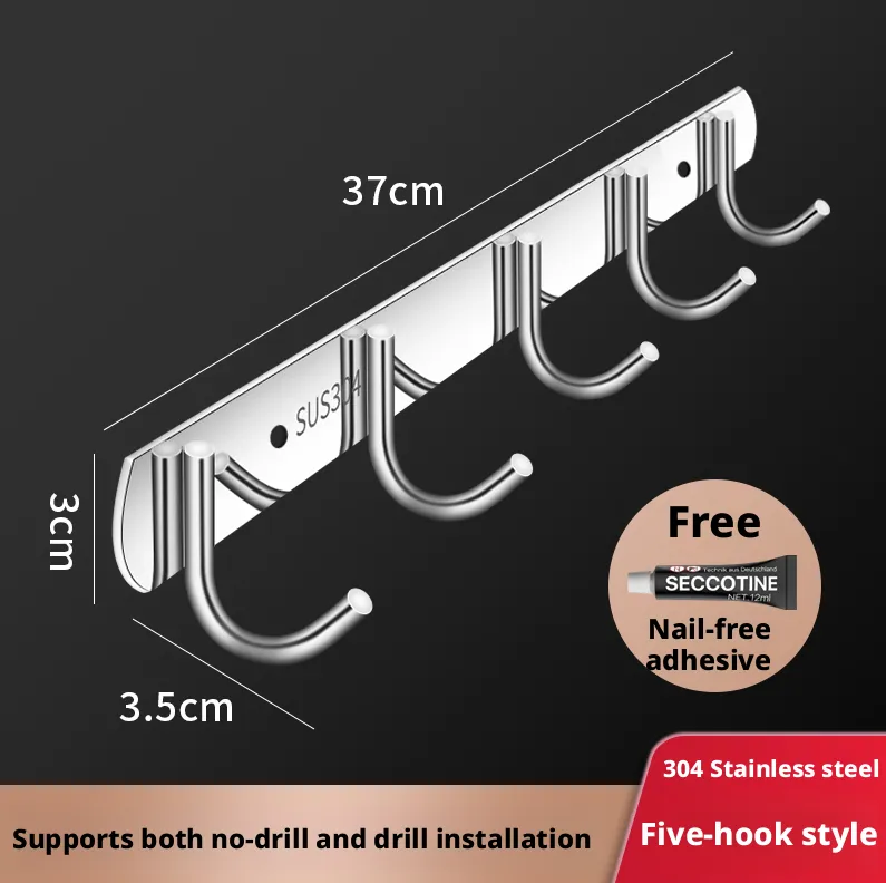 Stainless steel row hooks-five hook models-201 stainless steel-1 piece