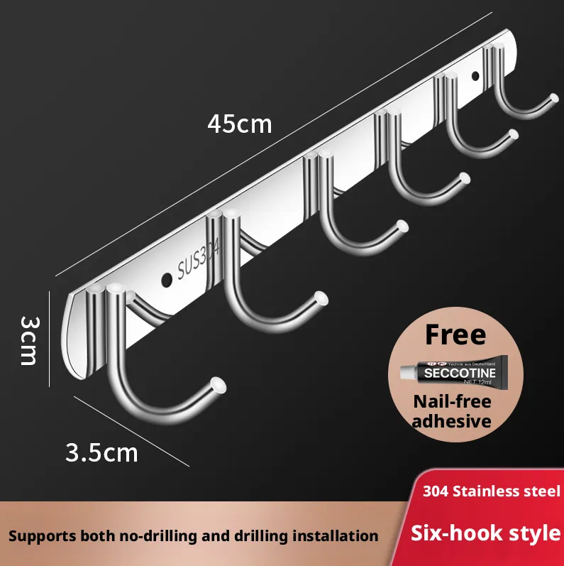 Stainless steel row hooks-five hook models-201 stainless steel-1 piece