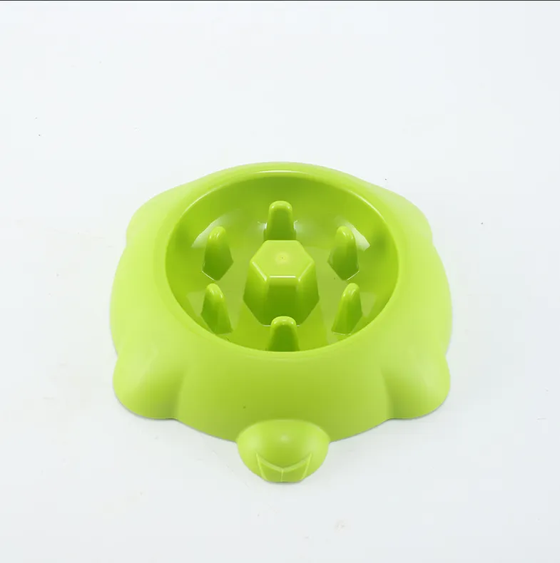 Anti-overturning pet slow food bowl-green-PP-1 piece
