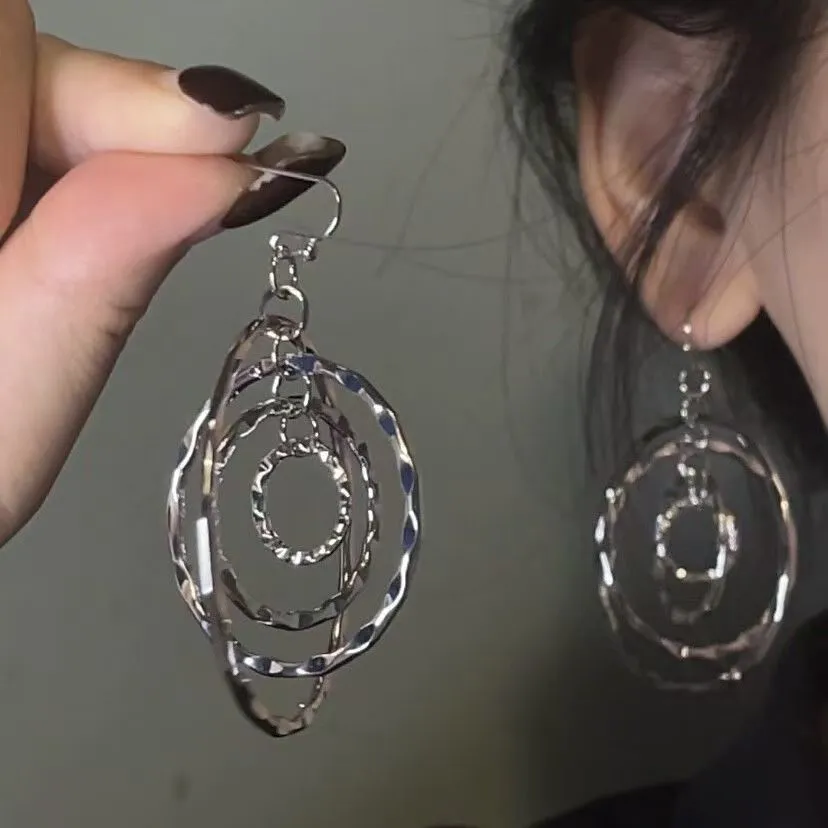 1 Pair Layered Hammered Dangle Earrings For Women, Bohemian Boho Vintage Style, Durable Drop Earrings With Exquisite Details, Elegant For Daily & Formal Occasions, All Year Wear, Perfect Gift Vacation