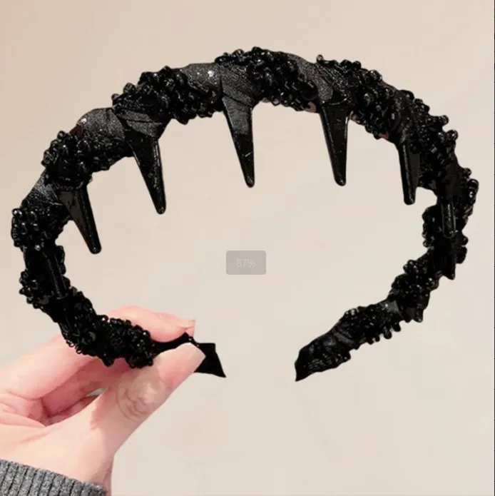 Beaded winding headband-triple chain-mixed material-1 piece