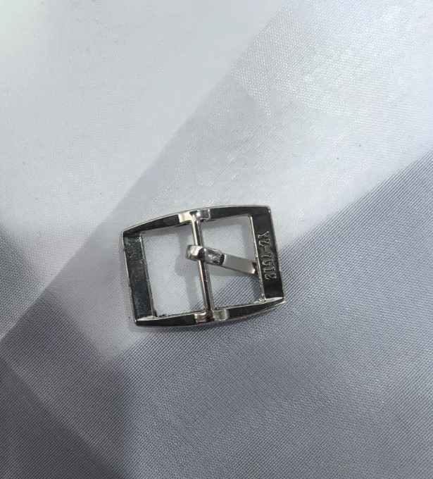 Square shoe buckle-ID 19MM-Silver-Zinc alloy-1 piece