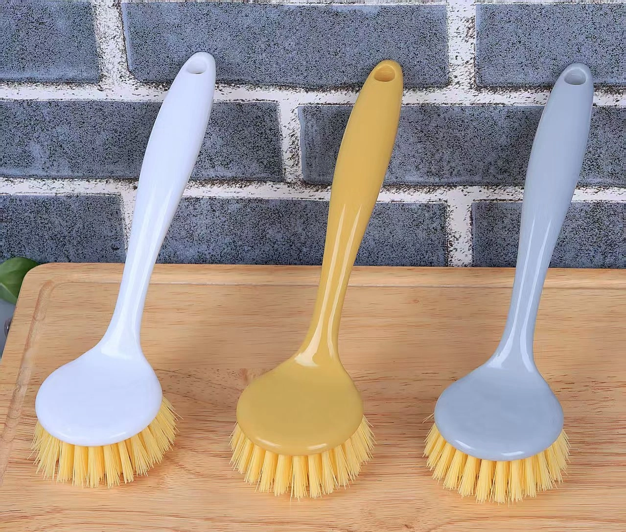 Multi-purpose pot washing brush-ordinary handle-random color-PP+PET-1 piece