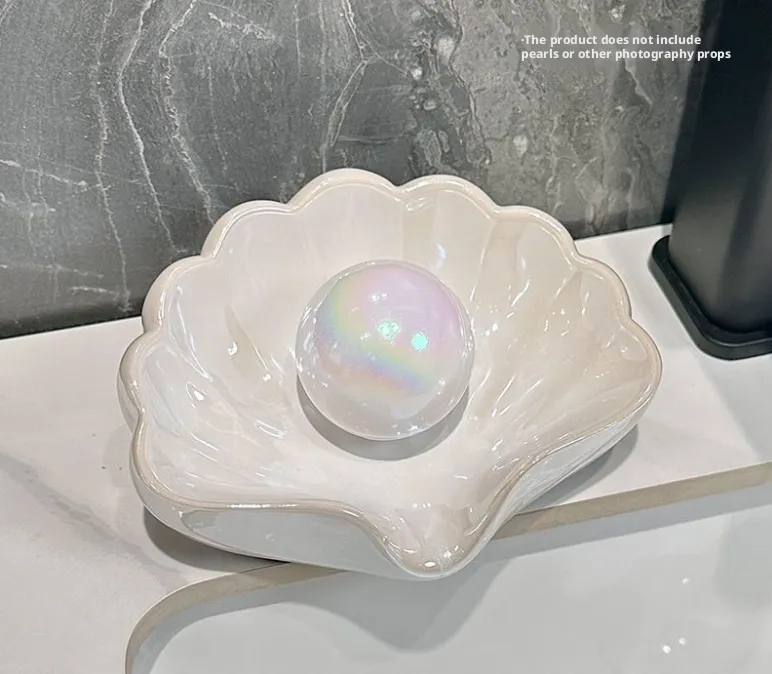 Shell Soap Box-Opal White-ABS-1 piece