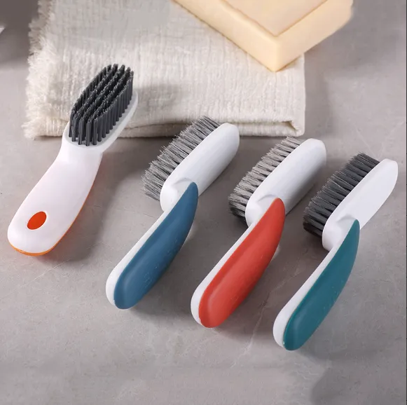 Shoe brush with contrasting handle-random color-PP+PET-1 piece