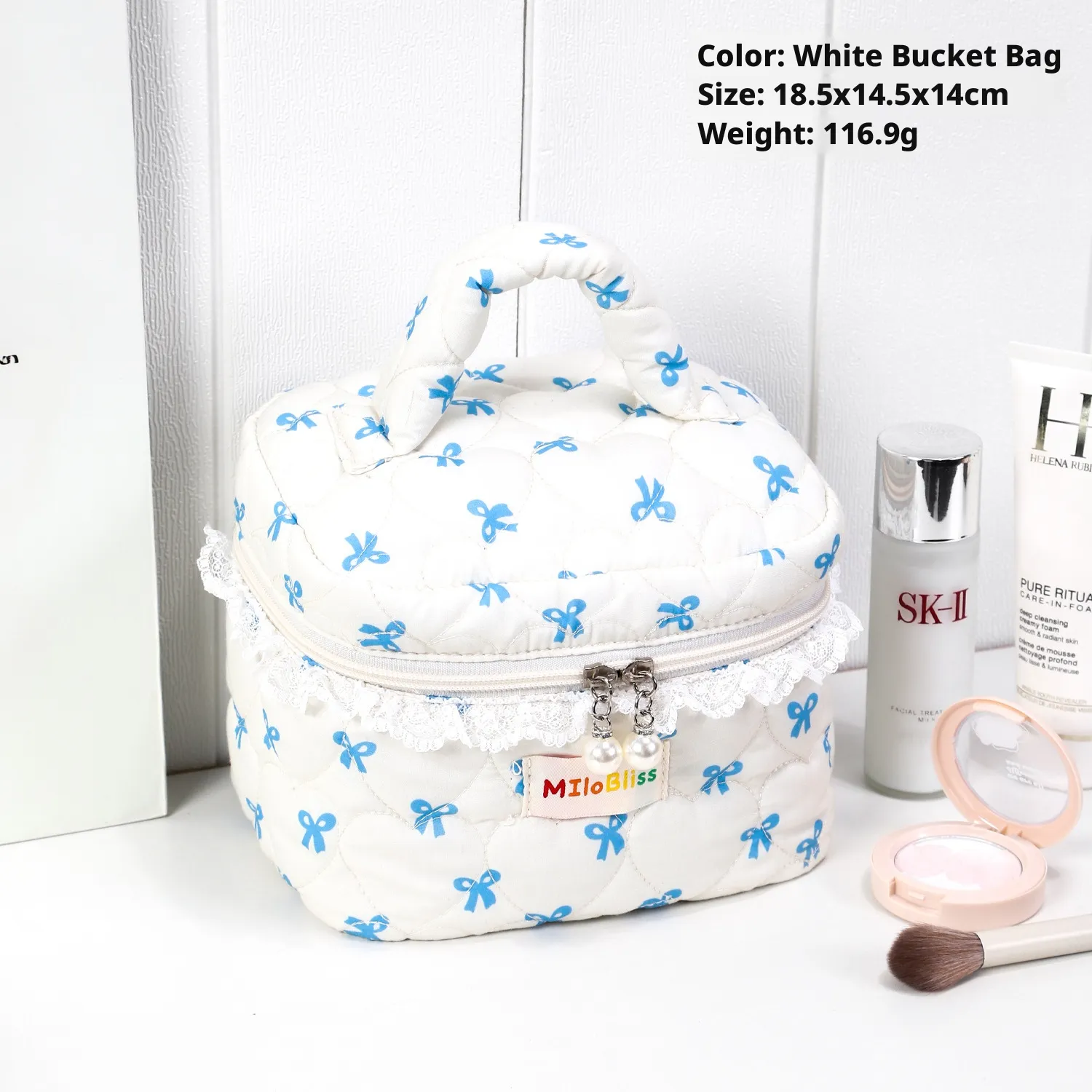 Cosmetic bag-Dumpling model-black-polyester material-1 piece