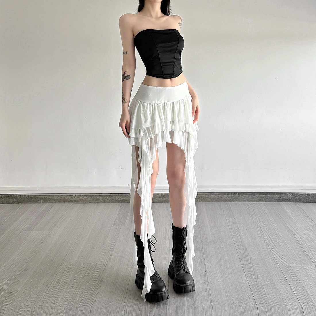 Pure Hot Girl High Waist All-matching Irregular Skirt