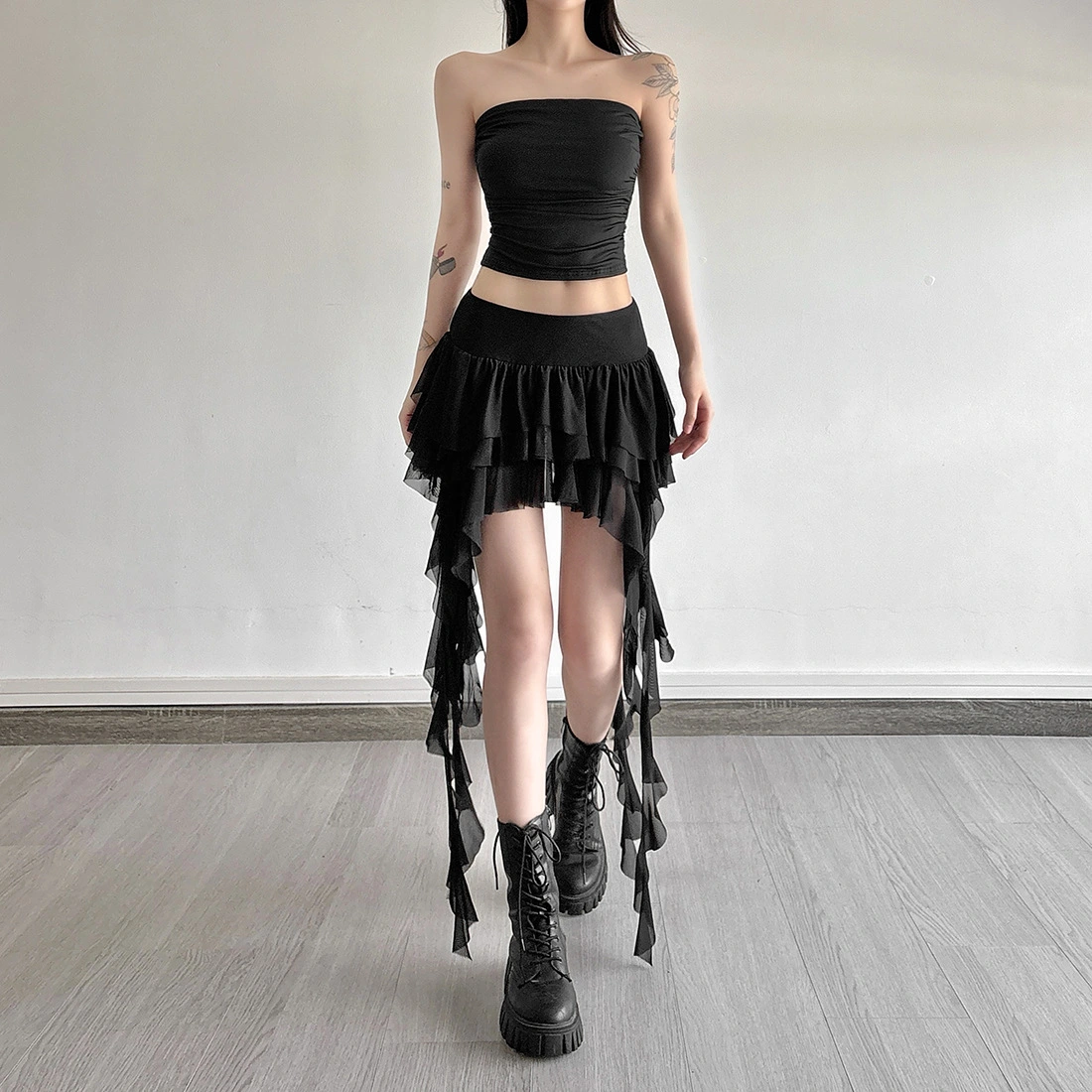 Pure Hot Girl High Waist All-matching Irregular Skirt