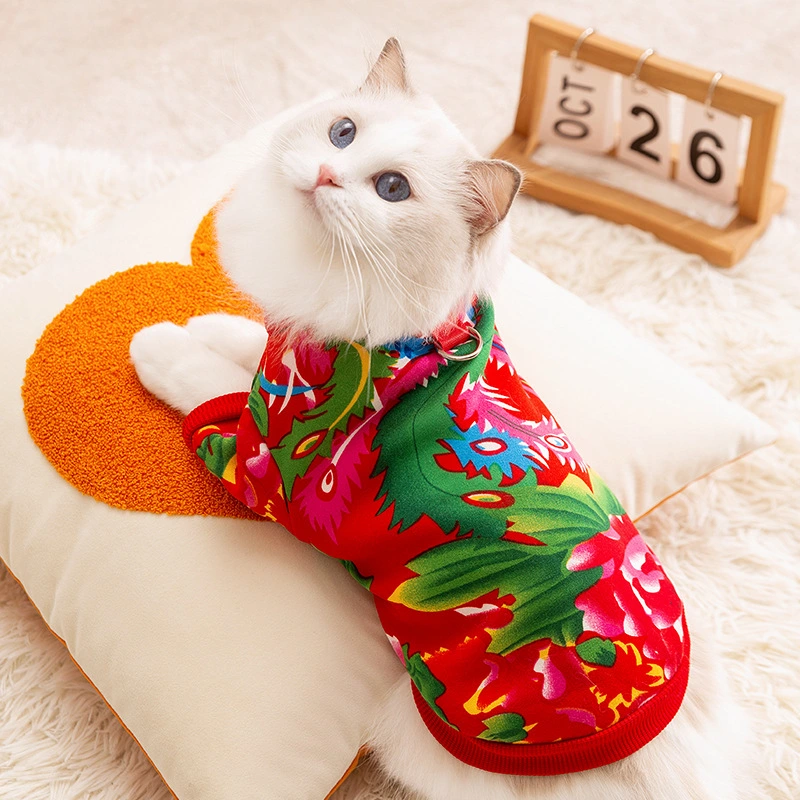 Northeast Floral Jacket-pull-through Two-foot Hoodie For Autumn And Winter
