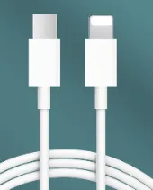 PD fast charging cord-L+C port-white-length 1m-TPE+ copper-1 piece