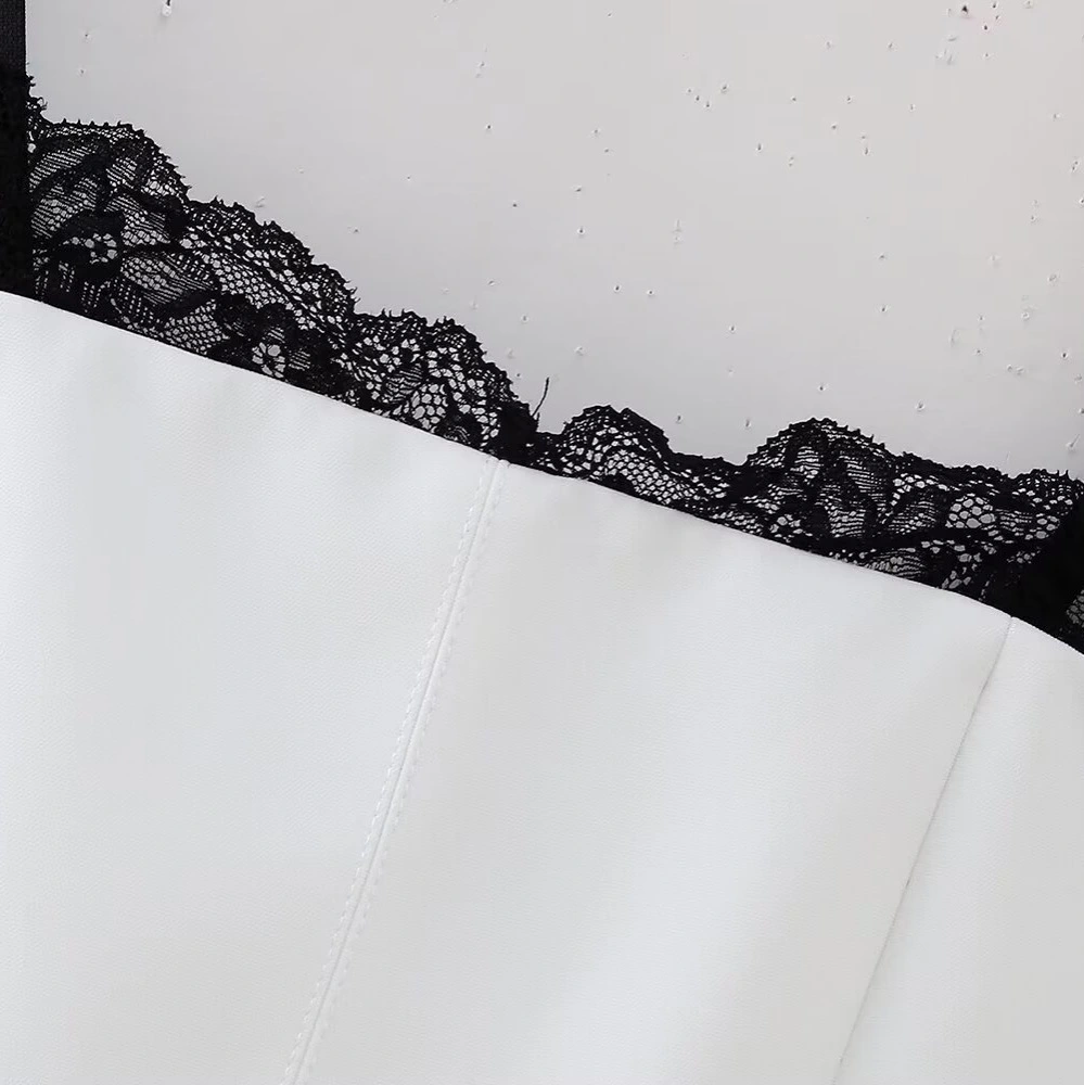 European And American-style French Womens Lace-spliced Top