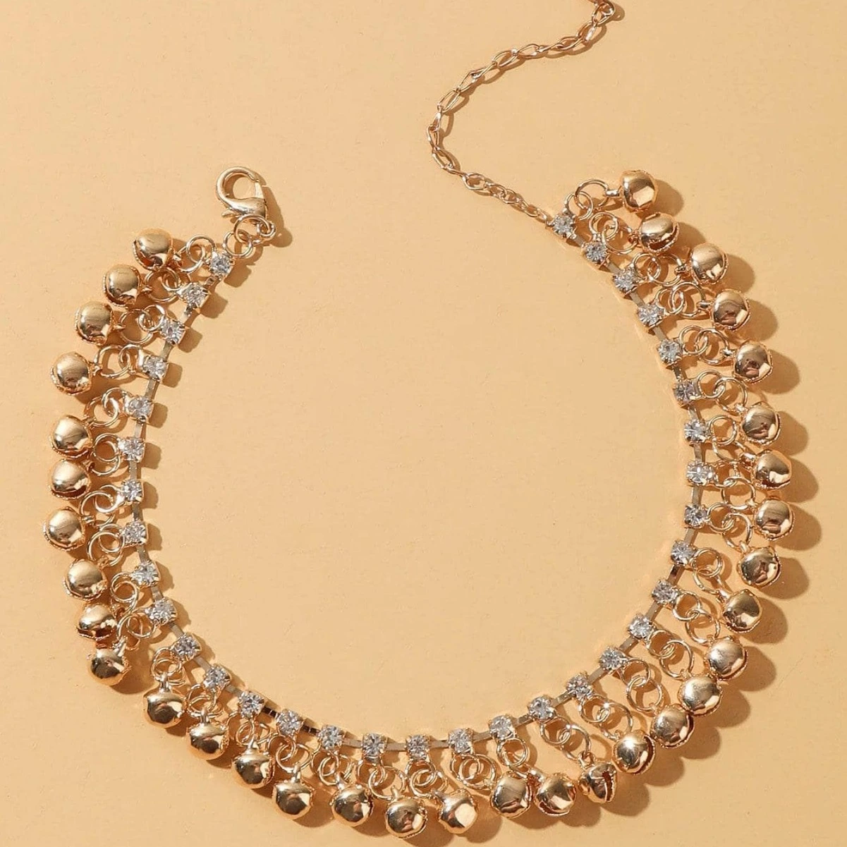 Diamond-encrusted Womens Beach Chain Anklet