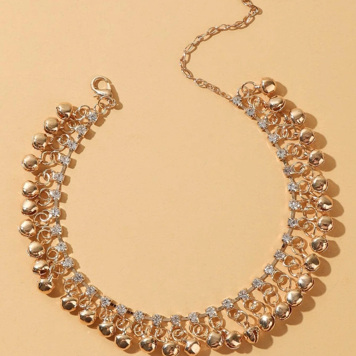 Diamond-encrusted Womens Beach Chain Anklet