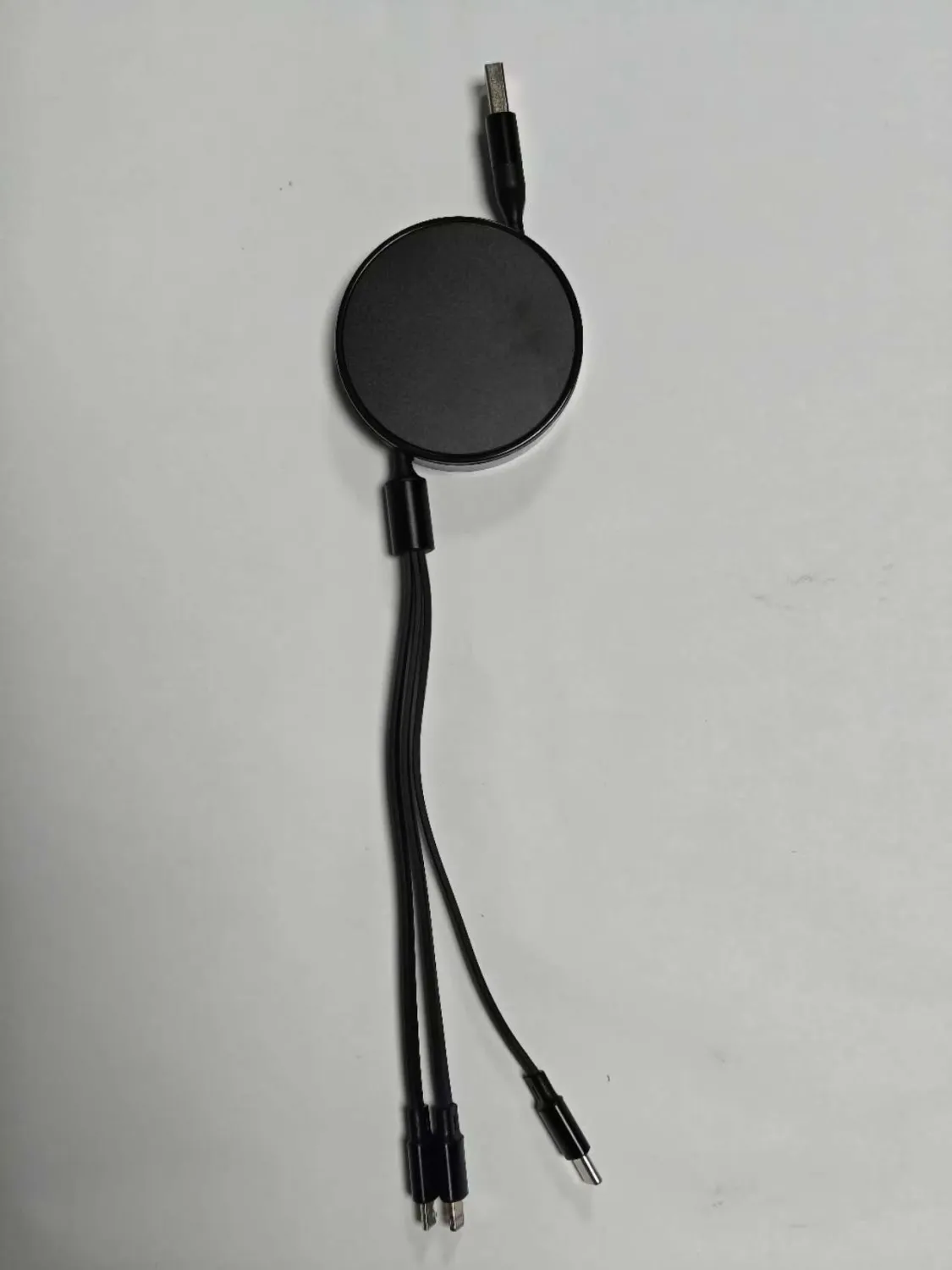 Two-drag and three-retractable data cable-USB+C head model-black-1
