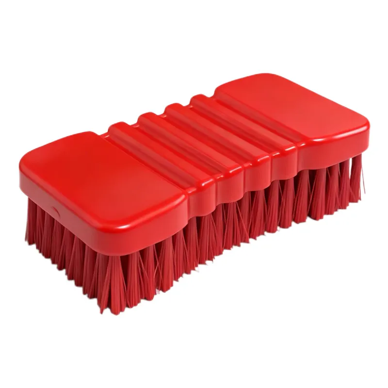 Washing brush with non-slip handle-red-PET bristles-1 piece